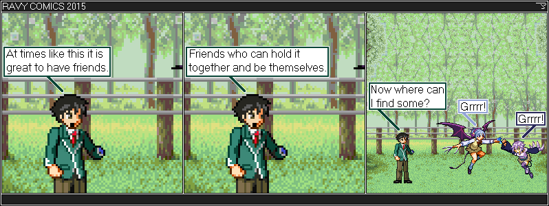 If you do a Google Image Search of Ravy Comics
those sprites of Kurumu and Mizore show up. Rosario Vampire. Kurumu. Mizore. Tsukune. If you do a Google Image Search of Ravy Comics those sprites of Kurumu and Mizore show up.